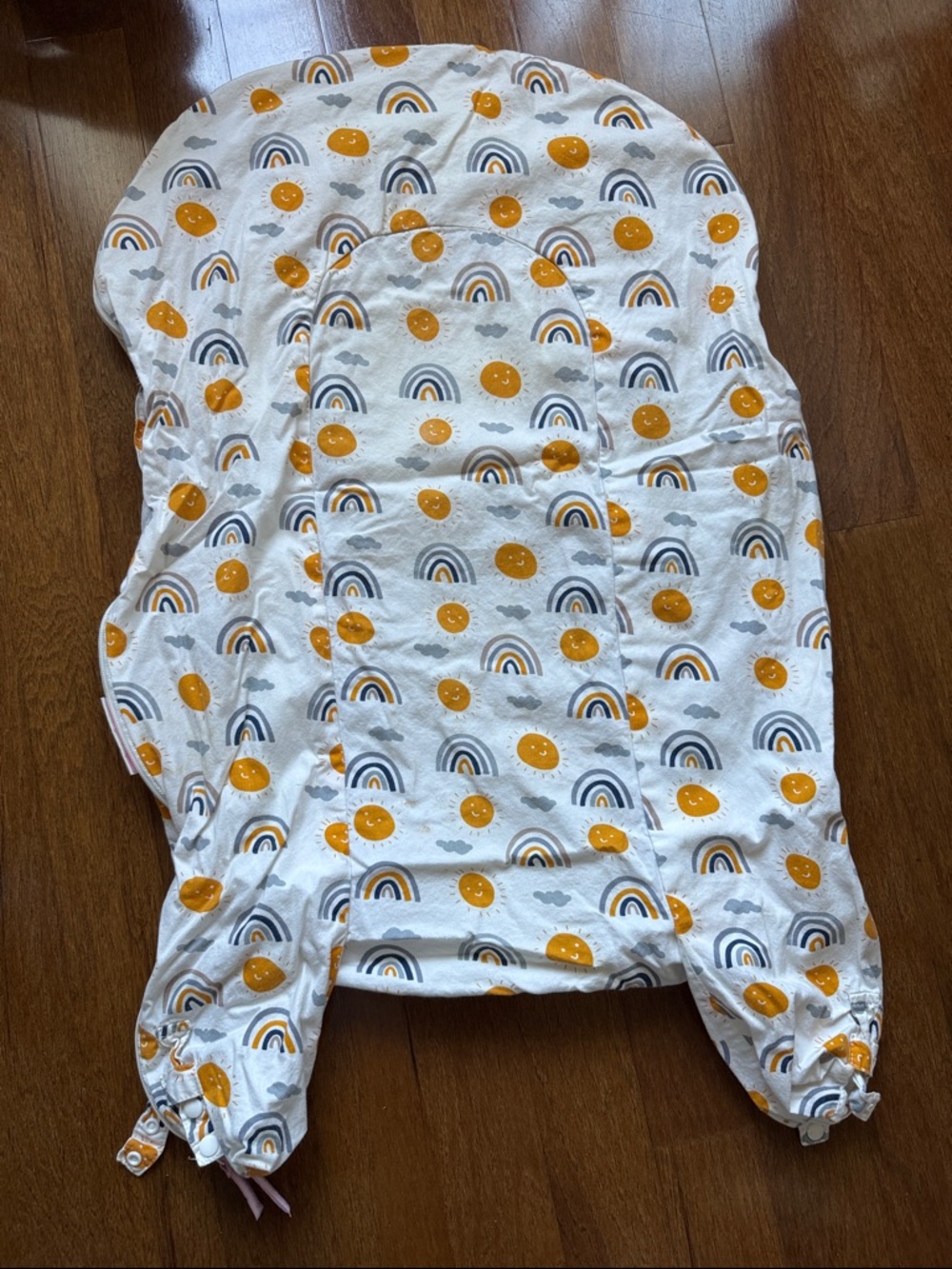 Dock a tot Baby Sleep Pod cover with Yellow Sun & Rainbow Pattern